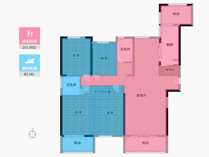 湖北省-武汉市-同馨花园雍豪府-167.09-户型库-动静分区