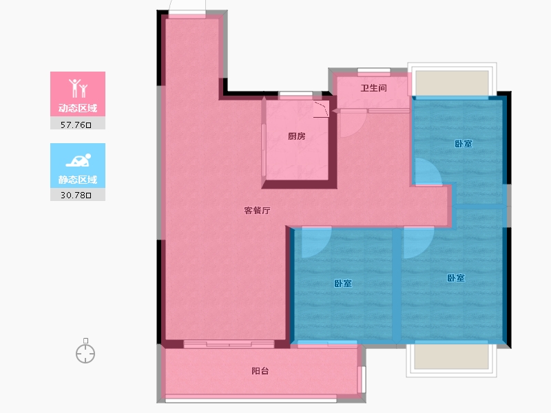 湖北省-武汉市-明想青年汇-79.00-户型库-动静分区