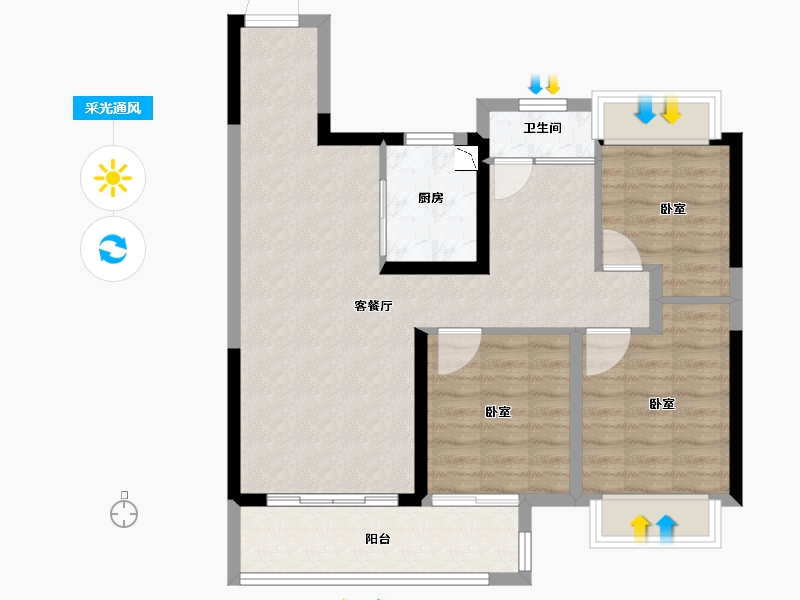 湖北省-武汉市-明想青年汇-79.00-户型库-采光通风