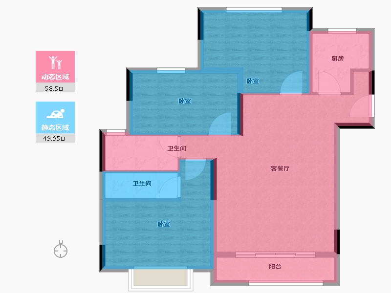 山东省-济宁市-香港国际和美新家园-98.00-户型库-动静分区