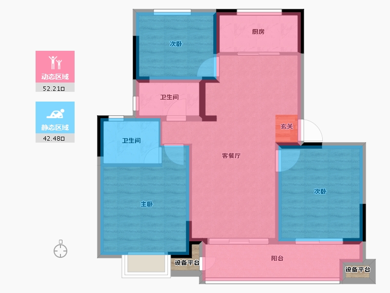 江苏省-常州市-塘樾家园-86.00-户型库-动静分区