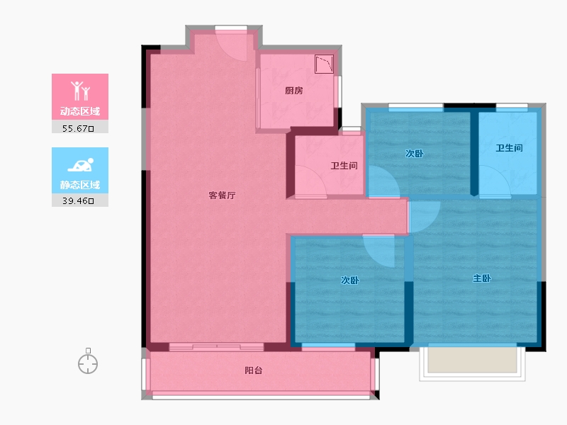 湖南省-株洲市-中粮瑞府-85.00-户型库-动静分区