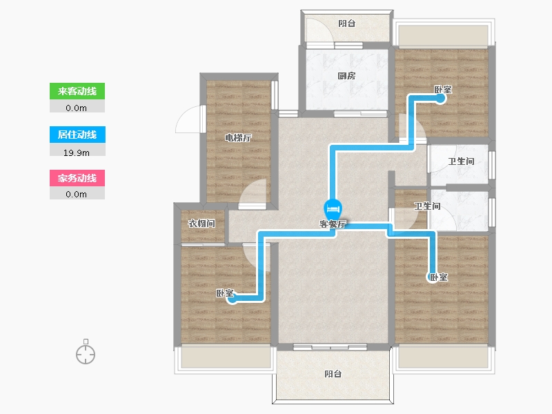 河南省-信阳市-龙盘置业·盛世豪庭-110.01-户型库-动静线