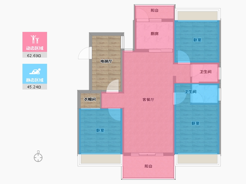 河南省-信阳市-龙盘置业·盛世豪庭-110.01-户型库-动静分区