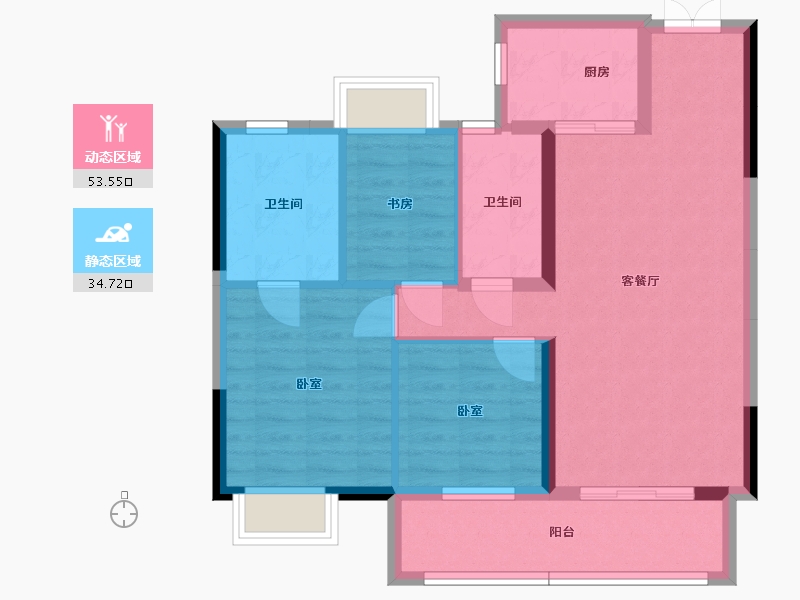 湖北省-宜昌市-一品江山-78.66-户型库-动静分区