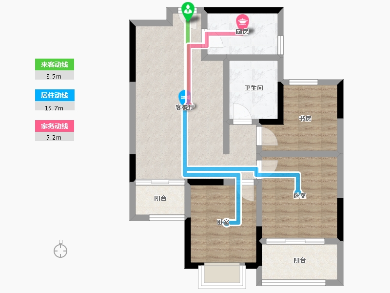 山东省-济宁市-香港国际和美新家园-72.58-户型库-动静线