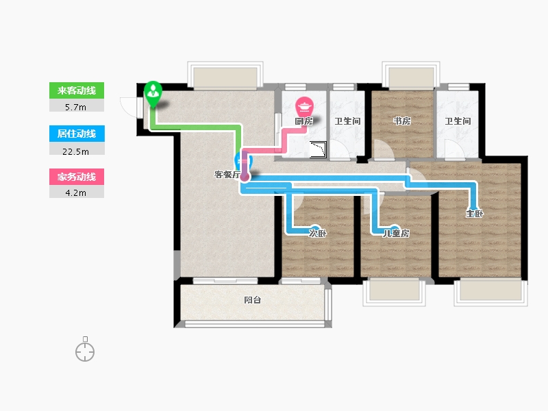 湖南省-株洲市-实地株洲蔷薇熙岸-93.30-户型库-动静线