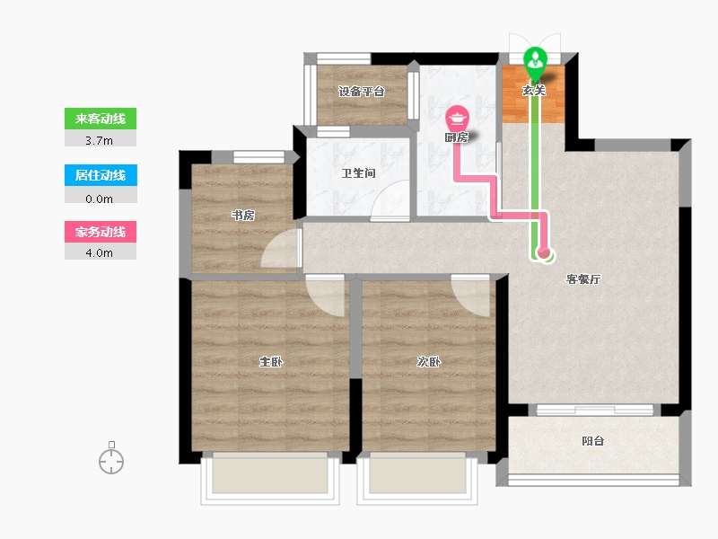 浙江省-台州市-蓝城澄园-65.60-户型库-动静线