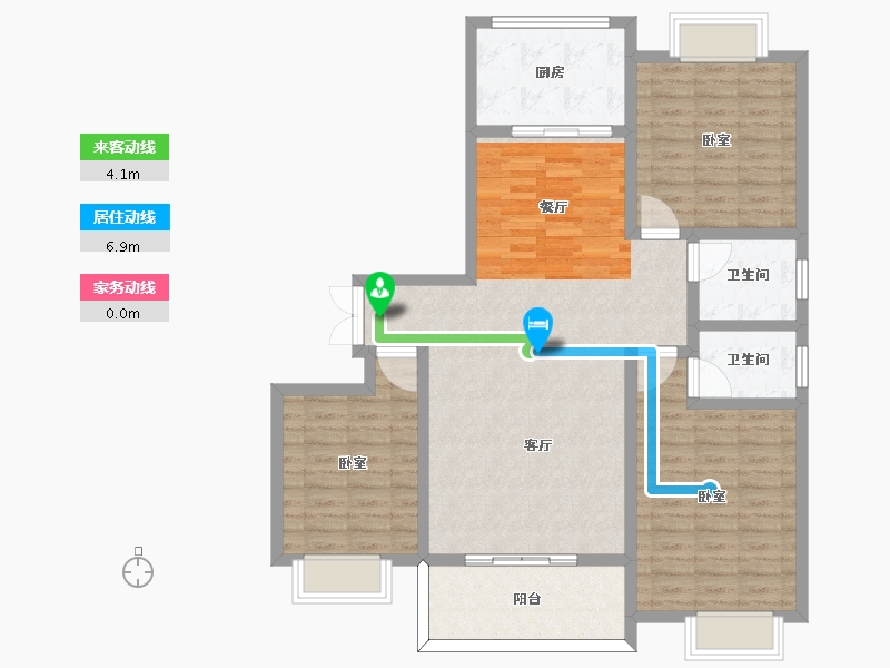 河南省-信阳市-东岸雅居-110.01-户型库-动静线