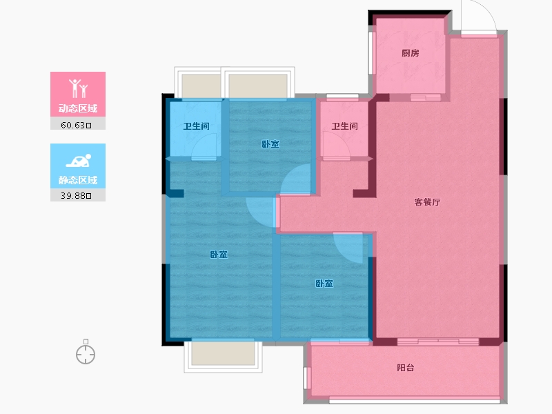 湖北省-武汉市-明想青年汇-90.00-户型库-动静分区