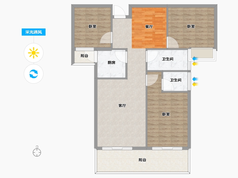 河南省-信阳市-龙潭国际-102.50-户型库-采光通风