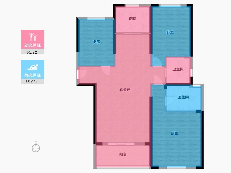 湖北省-武汉市-同馨花园雍豪府-105.71-户型库-动静分区