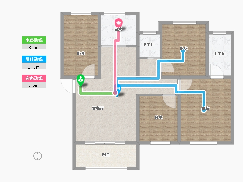 山东省-济宁市-香港国际和美新家园-115.01-户型库-动静线