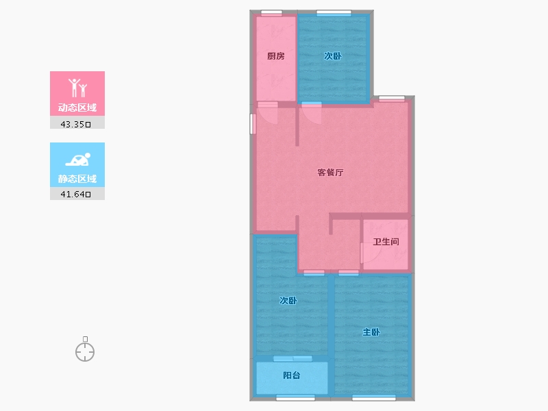 山东省-潍坊市-中鲁翰香苑-75.37-户型库-动静分区