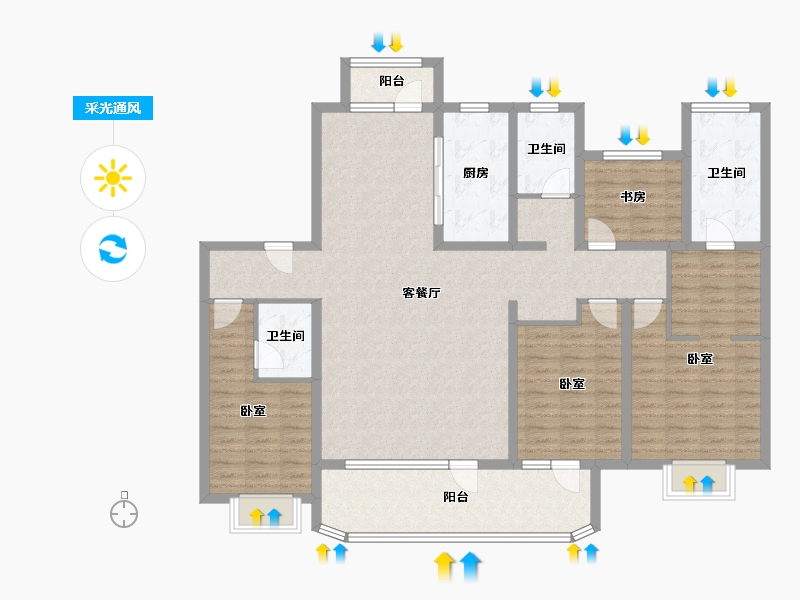 山东省-济宁市-惠民瑞马世家-137.00-户型库-采光通风