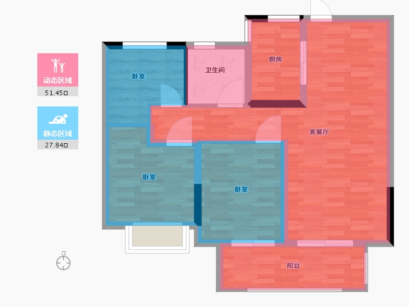 河南省-郑州市-康桥兰溪-71.00-户型库-动静分区