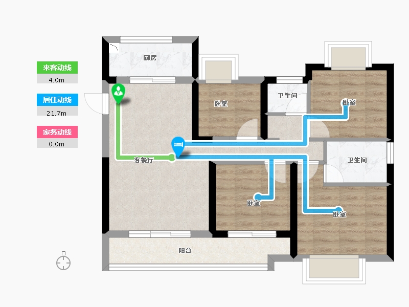 湖北省-襄阳市-蓝光铭江半岛-68.96-户型库-动静线