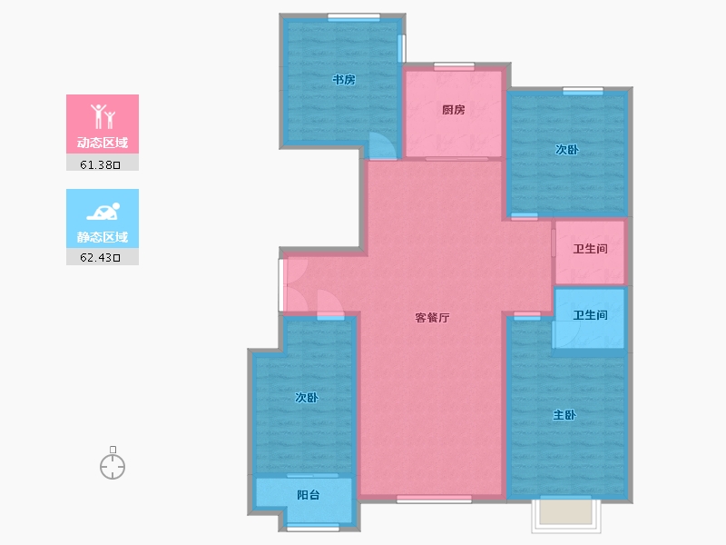 山东省-潍坊市-城投奥文公馆-111.38-户型库-动静分区