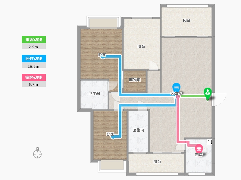 湖南省-常德市-南金城-131.07-户型库-动静线