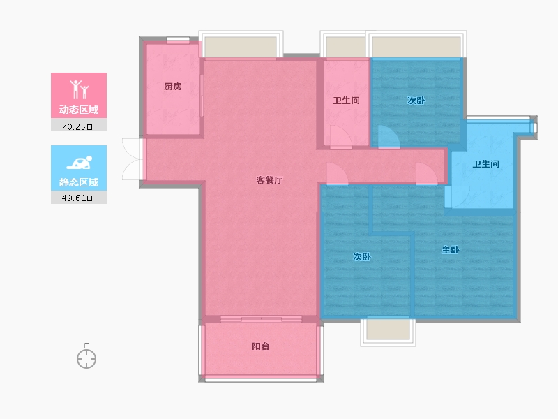 湖北省-武汉市-华侨城原岸-108.67-户型库-动静分区