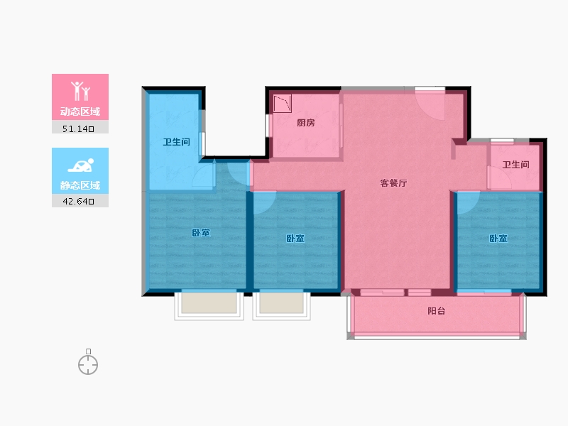 湖北省-襄阳市-蓝光铭江半岛-83.27-户型库-动静分区