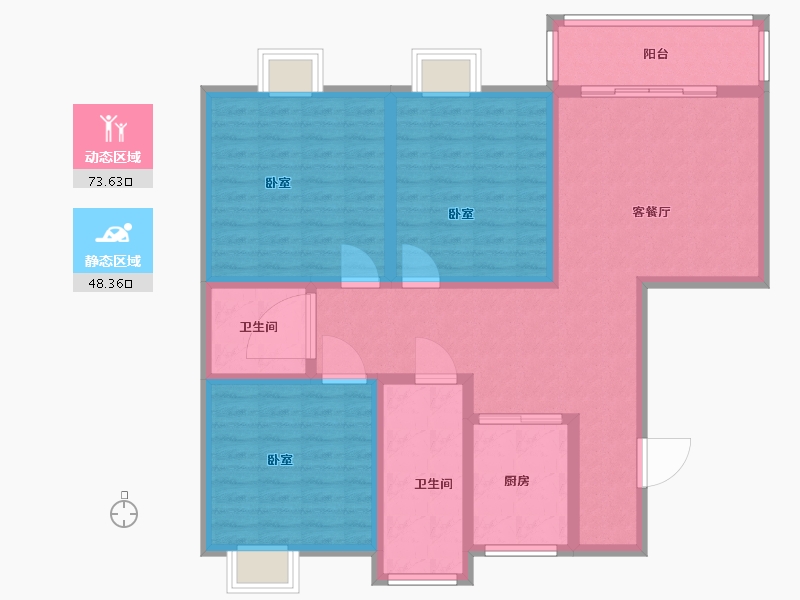 湖北省-黄冈市-金泰时代-108.98-户型库-动静分区