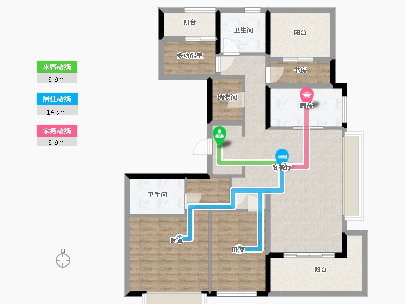 浙江省-杭州市-德信钱塘云庄-111.34-户型库-动静线