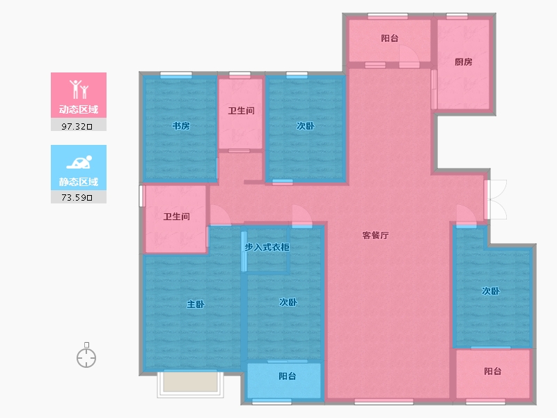 山东省-潍坊市-城投奥文公馆-153.41-户型库-动静分区