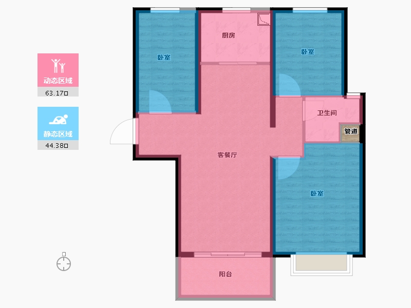 河南省-郑州市-碧桂园凤凰湾-97.98-户型库-动静分区