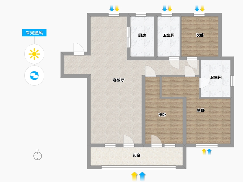 山东省-临沂市-海博壹江阅-99.82-户型库-采光通风