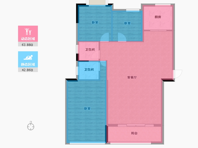 湖北省-黄冈市-宋埠广场-97.43-户型库-动静分区