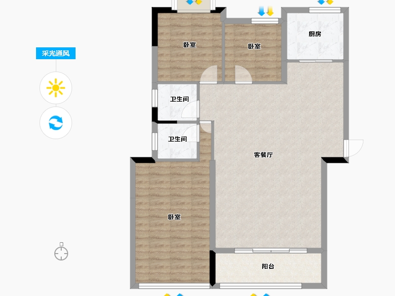 湖北省-黄冈市-宋埠广场-97.43-户型库-采光通风