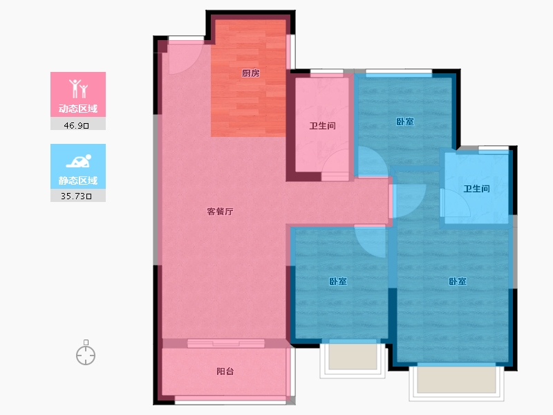 浙江省-金华市-星月嘉园-73.58-户型库-动静分区