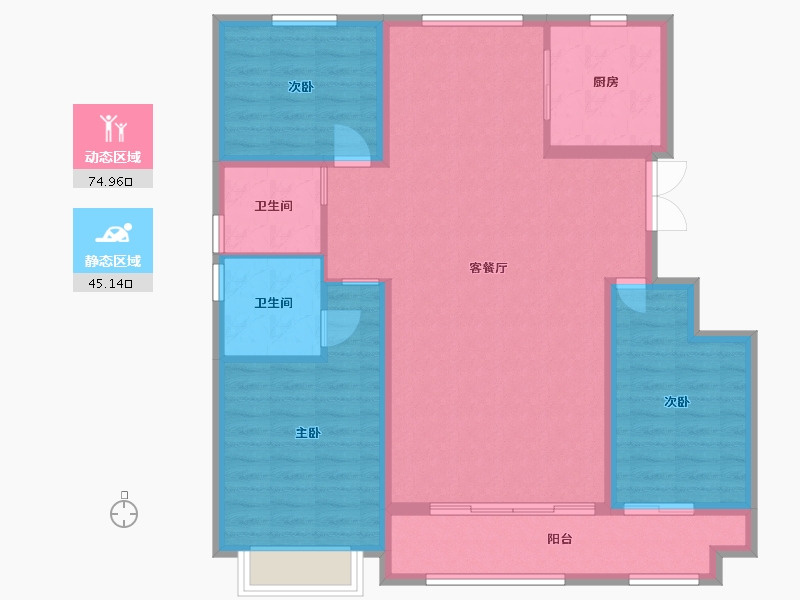 山东省-潍坊市-恒信凤栖桃源-108.95-户型库-动静分区