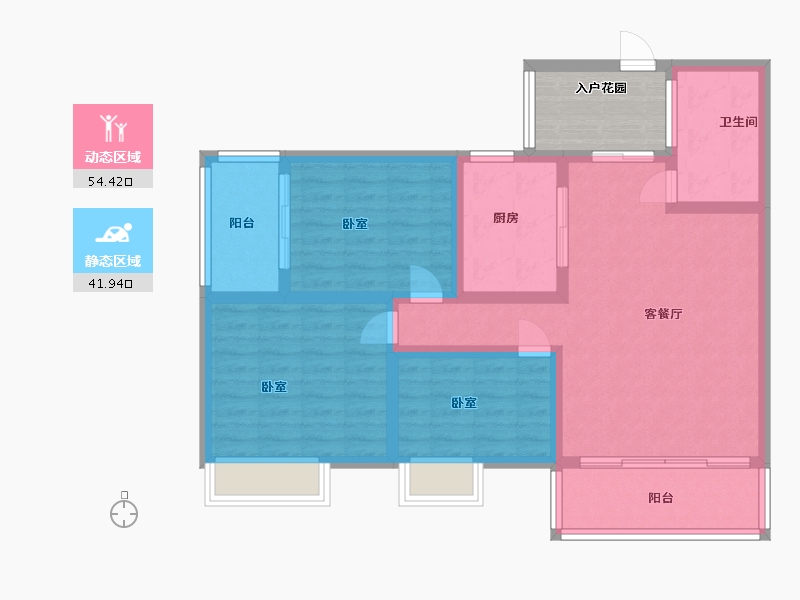 湖北省-黄冈市-金泰时代-91.20-户型库-动静分区