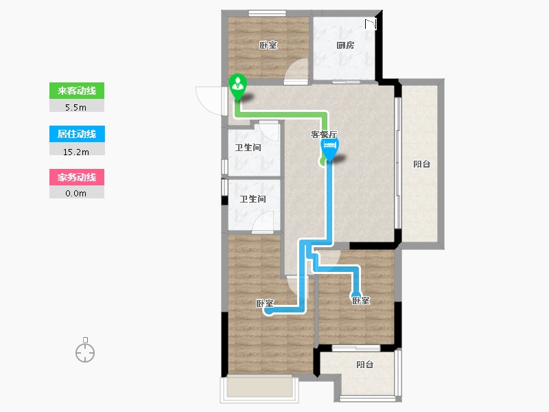 浙江省-绍兴市-新昌碧桂园珺悦-88.07-户型库-动静线