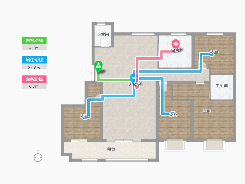 山东省-潍坊市-恒信凤栖桃源-140.37-户型库-动静线