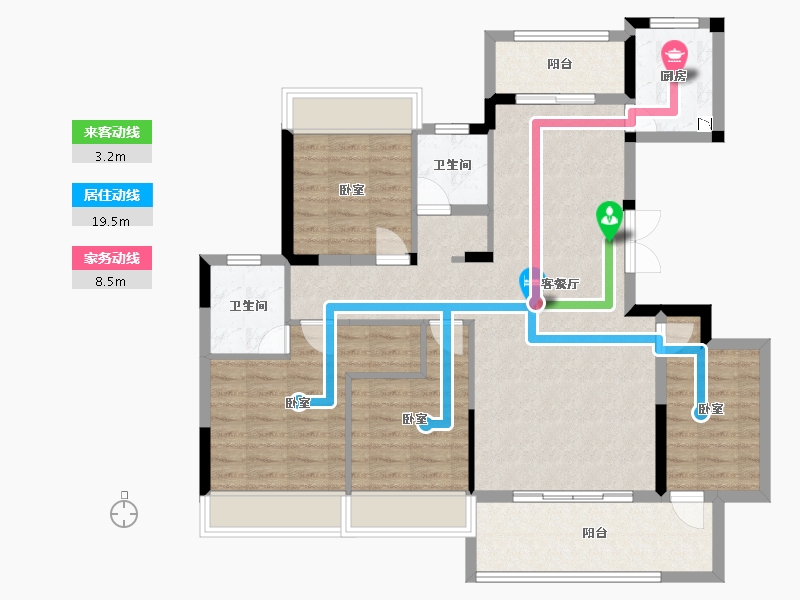 湖北省-襄阳市-冠通・水云墅-106.18-户型库-动静线