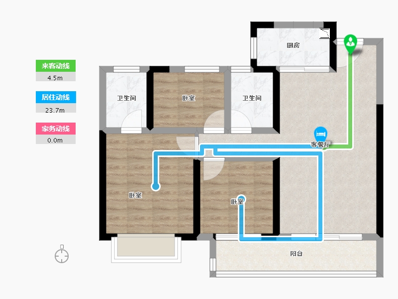 湖北省-襄阳市-蓝光铭江半岛-72.84-户型库-动静线