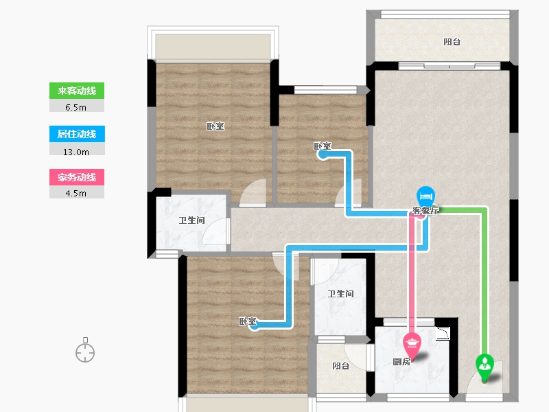 湖北省-襄阳市-玉龙湾公园大道-93.69-户型库-动静线