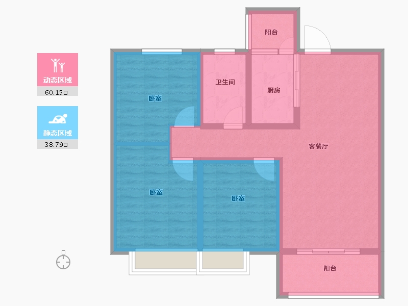 河南省-南阳市-东郡华府-88.19-户型库-动静分区