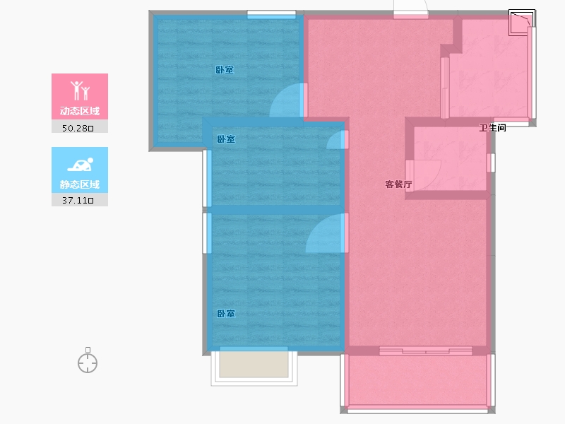 湖北省-黄石市-黄石文鑫城玺-77.00-户型库-动静分区