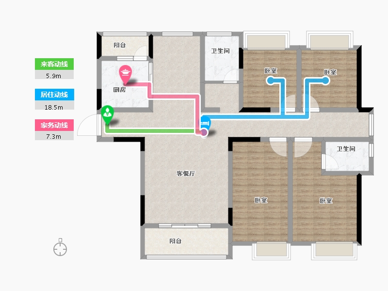 湖北省-孝感市-润达壹号广场-150.00-户型库-动静线