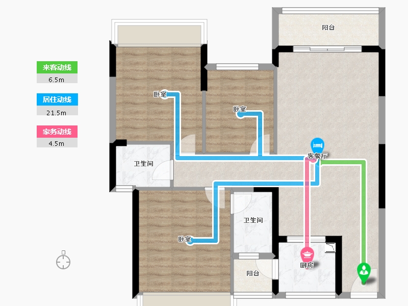 湖北省-襄阳市-玉龙湾公园大道-93.90-户型库-动静线