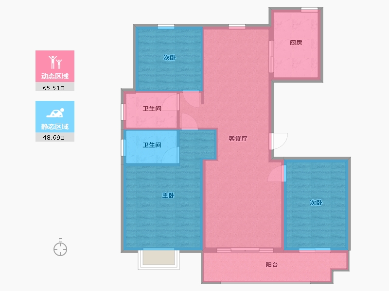 山东省-临沂市-儒辰金水湾-104.00-户型库-动静分区