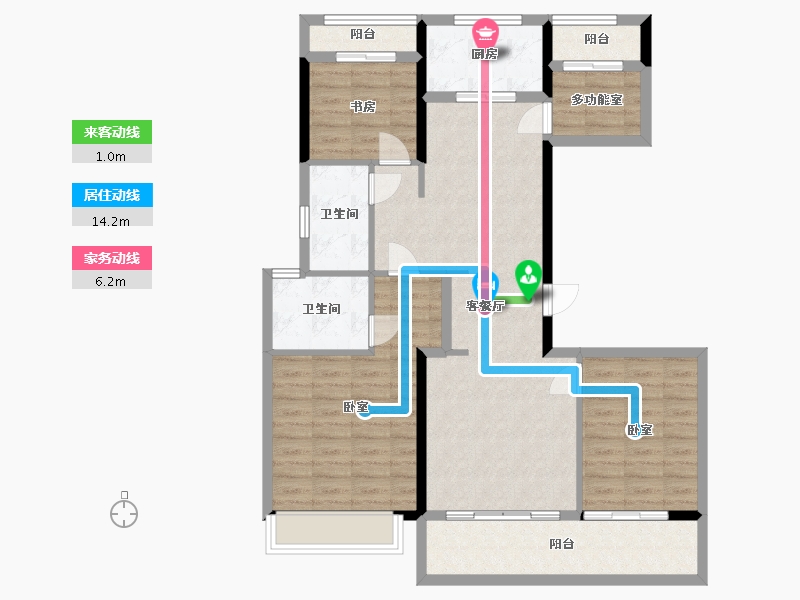 浙江省-杭州市-德信钱塘云庄-103.41-户型库-动静线