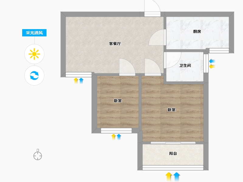 湖南省-常德市-致远·东城御府-37.70-户型库-采光通风