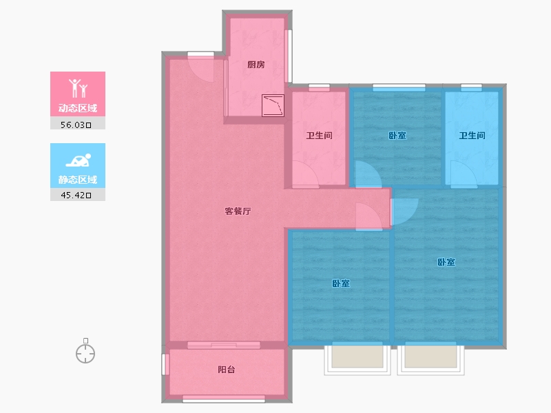 湖北省-武汉市-金地悦江时代-91.00-户型库-动静分区