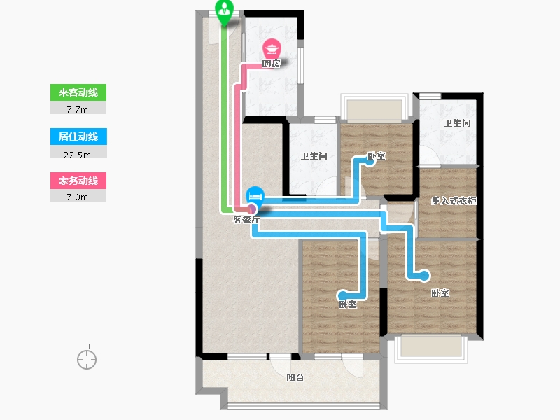 湖北省-襄阳市-雅居乐玺悦-104.35-户型库-动静线