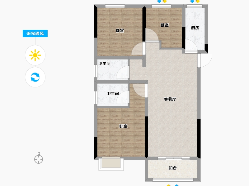 河南省-开封市-博府华庭-95.99-户型库-采光通风